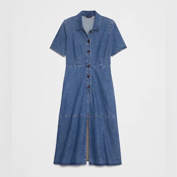 NWT! Banana Republic Collared Denim Midi Dress - Multiple Sizes🛍️ - Picture 4 of 4